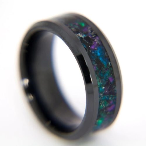 Deep Space Black Ceramic Glowstone Ring